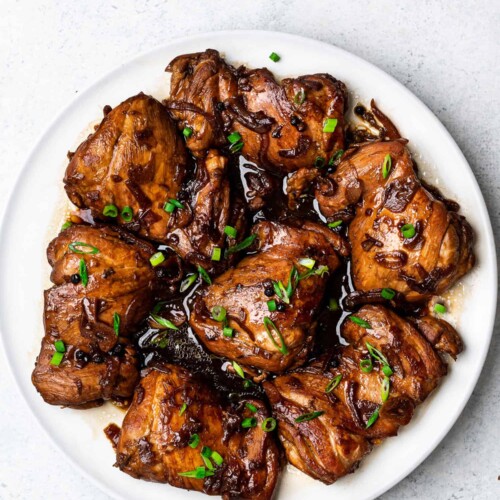 A beautiful plate of Chicken Adobo
